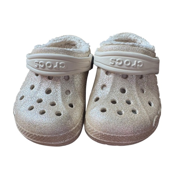CROCS Other - Toddler Girls Glitter Crocs- Winter Sherpa Lined Size 7